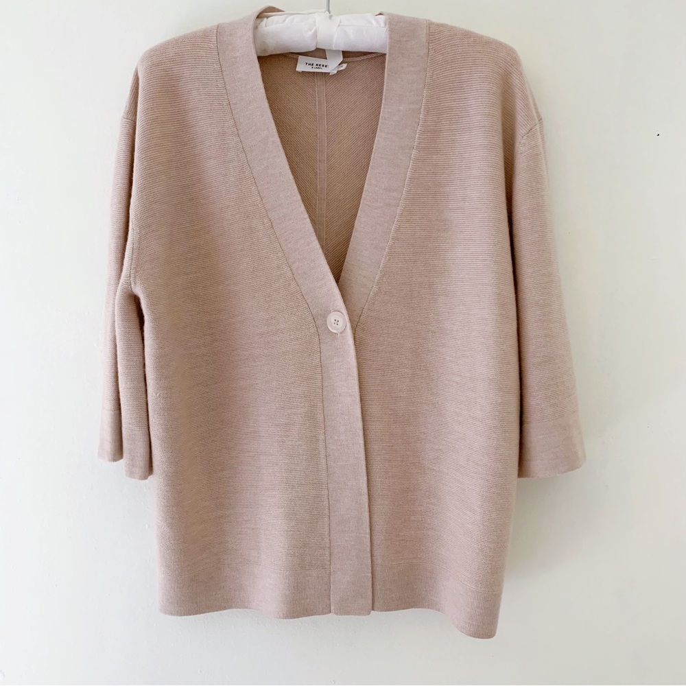 The Reset 100% Wool Ballet Pink Mauve Cardigan Sz M